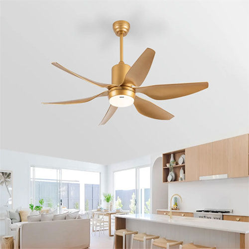 Quạt trần Nanoco NCF5462-GL (vàng đồng, 6 cánh, có đèn LED)