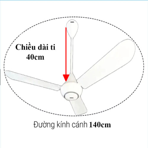  Quạt trần Nanoco NCF5631-W (3 cánh nhôm, màu trắng, ti 30-40cm)