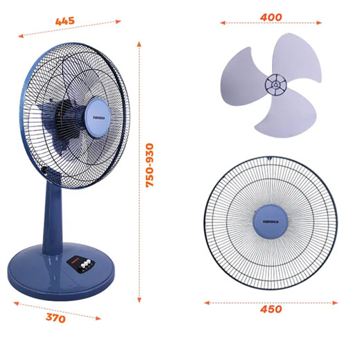 Quạt lửng cơ Nanoco NLF1623BL (Xanh)