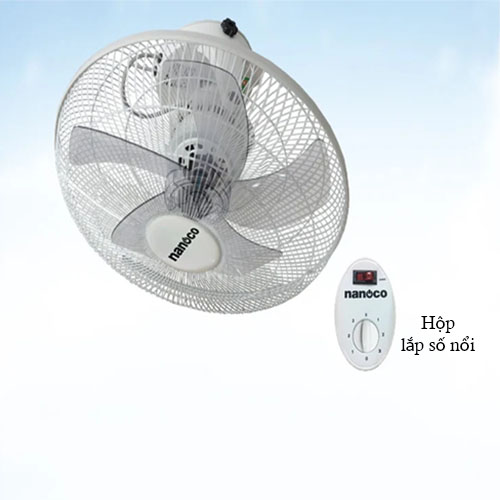 Quạt Đảo Nanoco NOF1609 (Màu Xám Trắng)