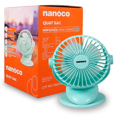 Quạt Sạc Nanoco NRF5210G (xanh)