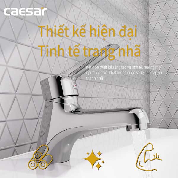 Vòi Rửa Lavabo Nóng Lạnh CAESAR B330CU