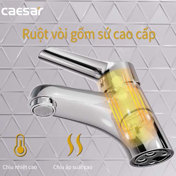 Vòi Rửa Lavabo Nóng Lạnh CAESAR B330CU
