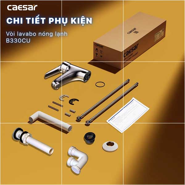 Vòi Rửa Lavabo Nóng Lạnh CAESAR B330CU 6 Vòi Rửa Lavabo Nóng Lạnh CAESAR B330CU