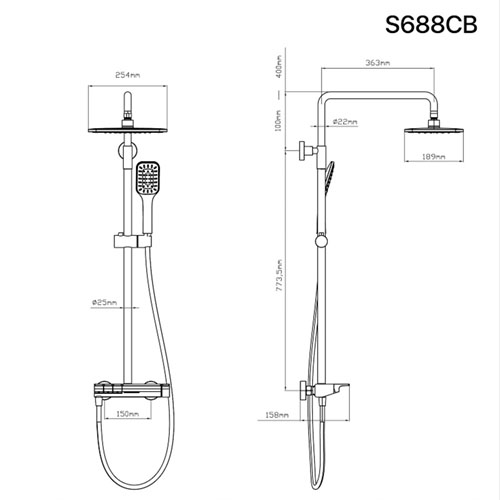 Sen tắm cây nóng lạnh Caesar S688CB