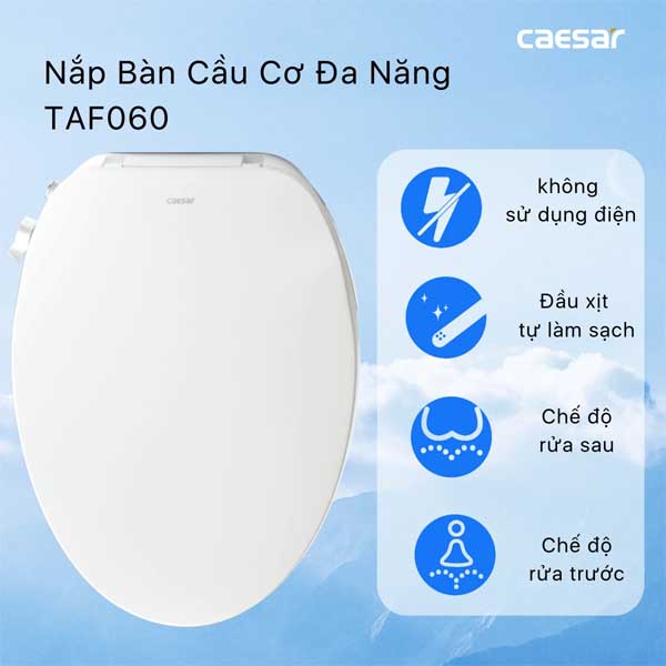 Bồn cầu kết hợp nắp cơ đa năng Caesar C1356F+TAF060
