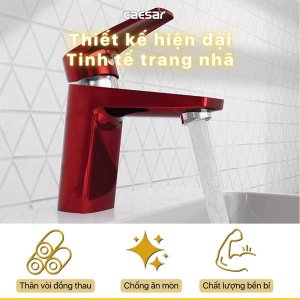 Vòi lavabo nóng lạnh Caesar B390CRU