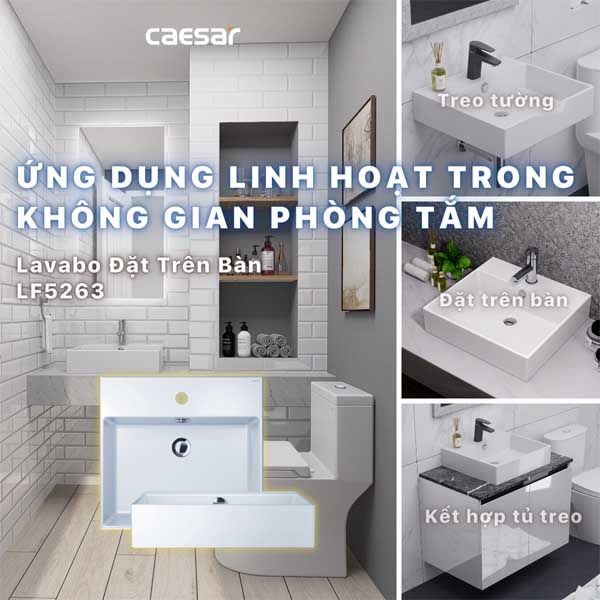 Chậu Rửa Lavabo Đặt Bàn Caesar LF5263