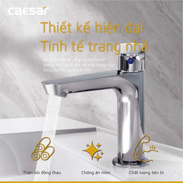 Vòi Lavabo Lạnh Caesar B060CU (bộ xả nhấn)
