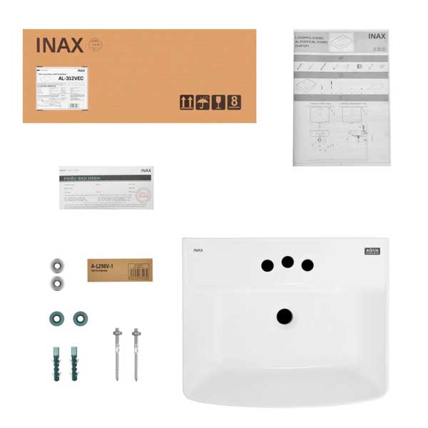 Lavabo Inax AL-312V Treo Tường Aqua Ceramic 