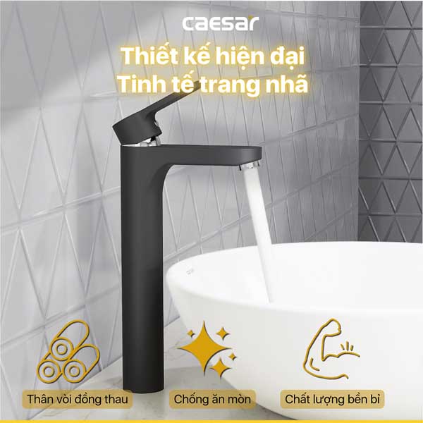 Vòi Lavabo Caesar Nóng Lạnh Thân Cao B571CBU