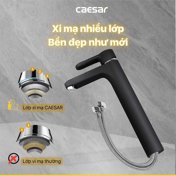 Vòi Lavabo Caesar Nóng Lạnh Thân Cao B571CBU