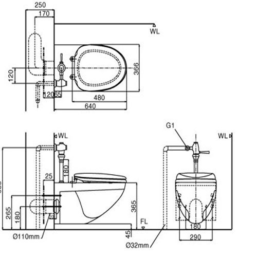 Bồn cầu treo tường nắp điện tử INAX AC-22P + CW-H20VN