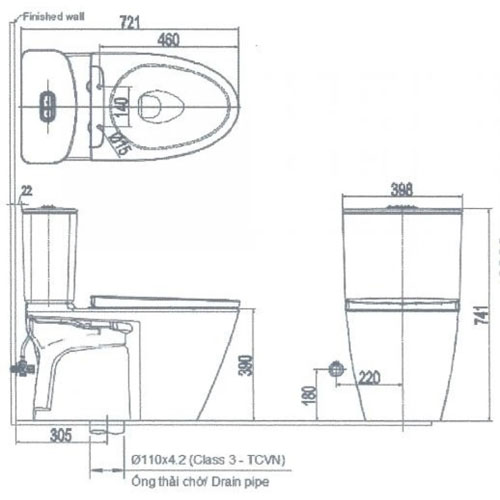 Bồn Cầu Nắp Điện Tử INAX AC-602/CW-H18VN