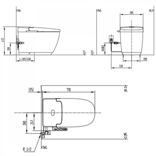 Bồn cầu thông minh Inax AC-816VN