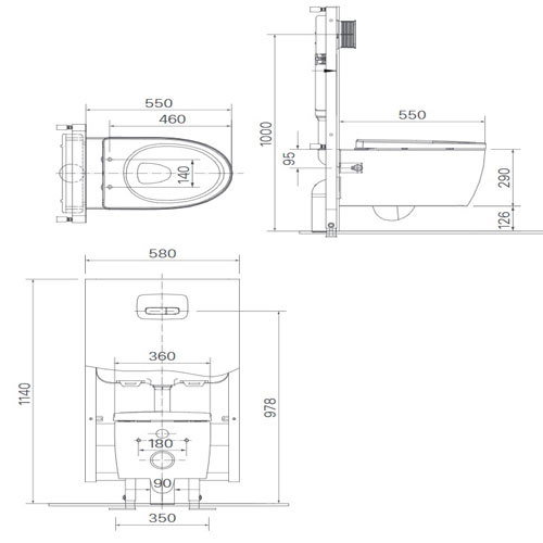 Bồn Cầu Treo Tường Điện Tử INAX AC-952/CW-H20VN