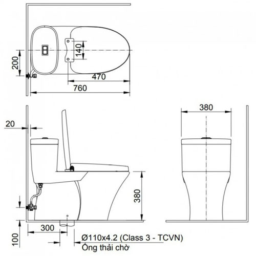 Bồn Cầu Nắp Điện Tử INAX AC-959A/CW-H20VN Xả Nhấn