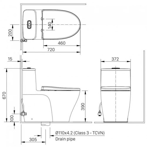 Bồn Cầu Nắp Điện Tử INAX AC-989/CW-H20VN