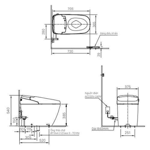 Bàn cầu thông minh Inax AC-G216VN/BW1