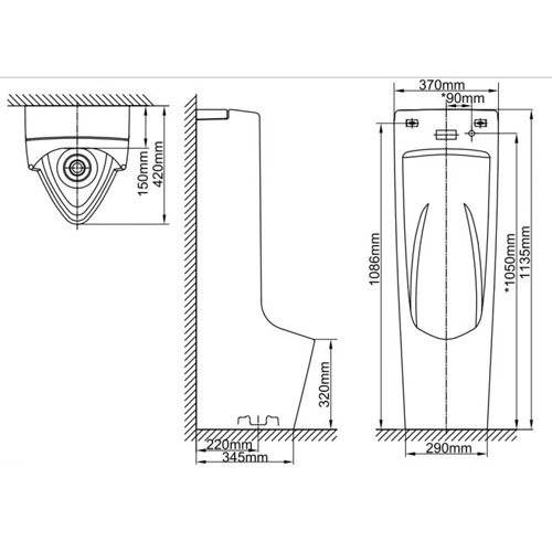 Bồn Tiểu Inax AFU-600VDC