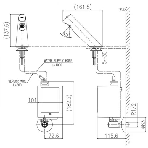 Vòi Cảm Ứng Inax AMV-300 Nước Lạnh Dùng Pin