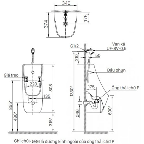 Bồn Tiểu Nam Inax AU-468V