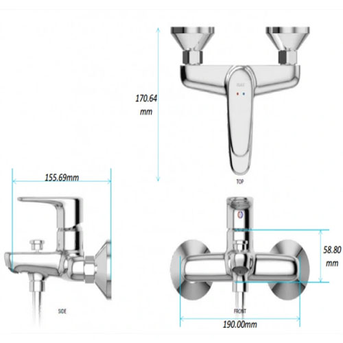 Vòi sen tắm Inax BFV-1113S-1C nóng lạnh