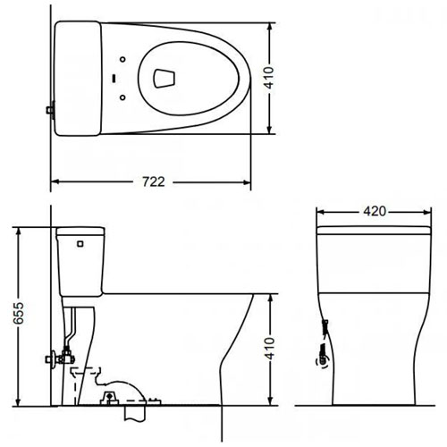 Bồn Cầu một khối TOTO MS188VKT2/T53P100VR nắp đóng êm Ecowasher TC393VS