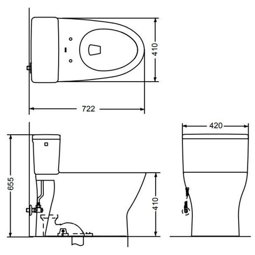 Bồn cầu Toto MS188VKW16/T53P100VR nắp điện tử Washlet C2