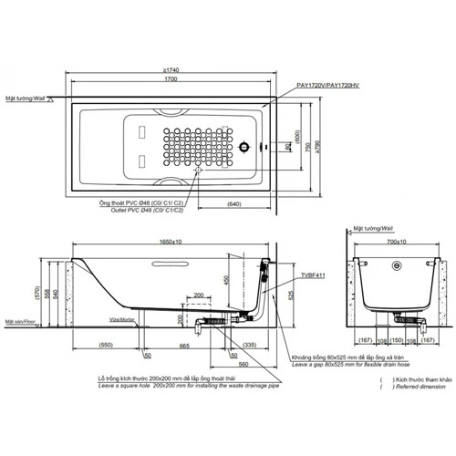 Bồn tắm Toto PAY1720V-TVBF411