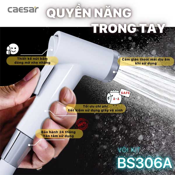 Vòi Xịt Toilet Nhựa Caesar BS306A