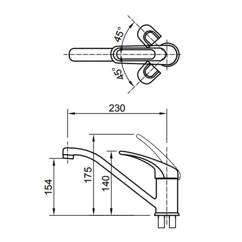Vòi bếp INAX SFV-212S nóng lạnh