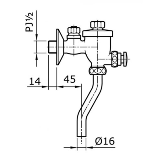 Van xả nhấn tiểu nam TOTO T60S