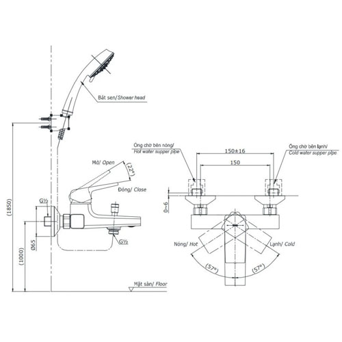 Sen tắm TOTO TBG10302VA nóng lạnh GC Series