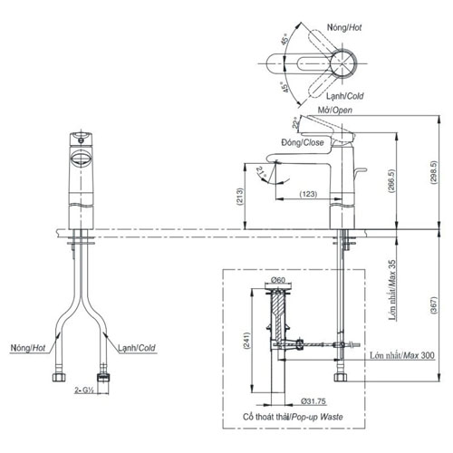 Vòi nóng lạnh Lavabo TOTO TVLM112NS