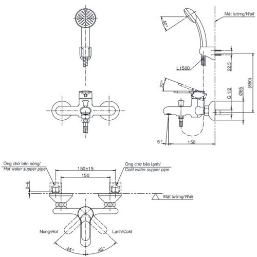 Sen tắm TOTO TVSM103NSS nóng lạnh NEW STANDARD Series
