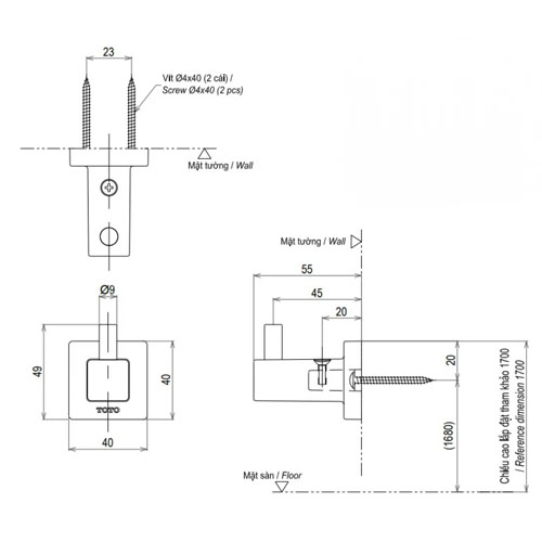 Móc Áo TOTO YRH408V