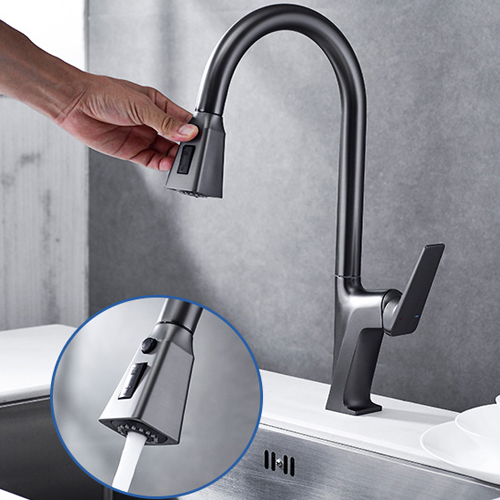 vòi rửa bát rút dây Haruki HRB-127G (màu xám)