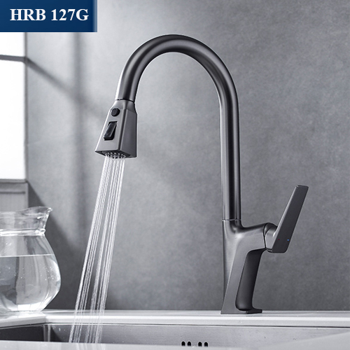 vòi rửa bát rút dây Haruki HRB-127G (màu xám)