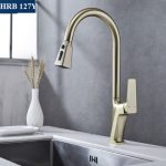 vòi rửa bát rút dây Haruki HRB-127Y màu vàng mờ