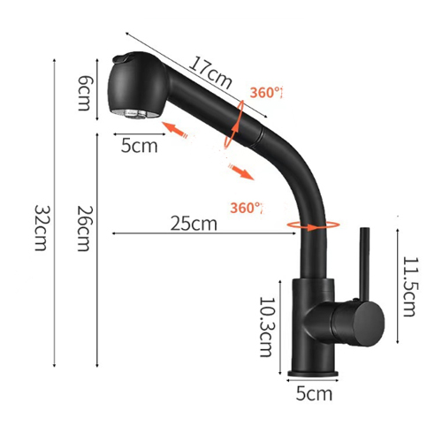 TSKT vòi rửa bát rút dây Haruki HRB-129