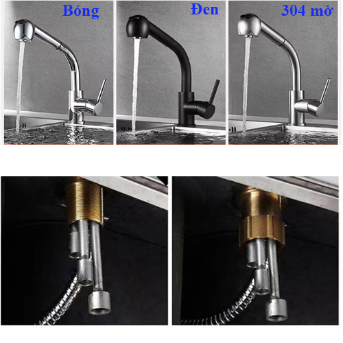 vòi rửa bát rút dây Haruki HRB-129