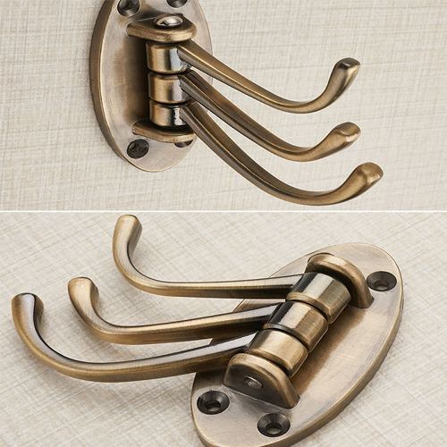 Móc áo 3 chạc màu đồng xoay treo tường Haruki HRMA-420N