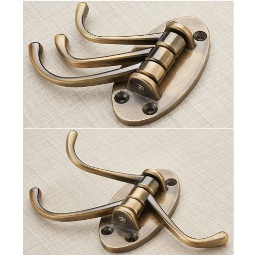 Móc áo 3 chạc màu đồng xoay treo tường Haruki HRMA-420N