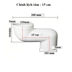 Thiết Bị Chỉnh Lệch Tâm Bồn Cầu,Bàn Cầu,bệt 15 cm dùng cho ống phi 110