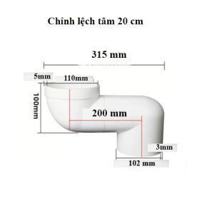 Thiết Bị Chỉnh Lệch Tâm Bồn Cầu,Bàn Cầu,bệt 20 cm dùng cho ống phi 110