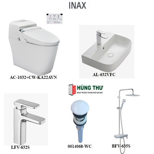 Combo INAX 02: AC-1032+CW-KA22VAN+AL-632V+LFV-632S+BFV-635S+0014068-WC