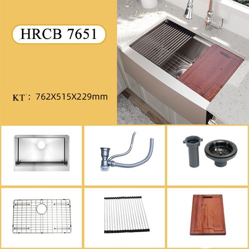 Chậu rửa bát Haruki inox 304 bán âm HRCB 7651 1 hố