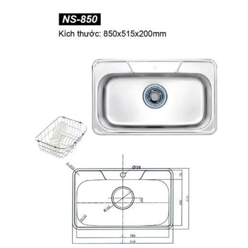 Chậu rửa bát Hàn Quốc Sobisung NS-850