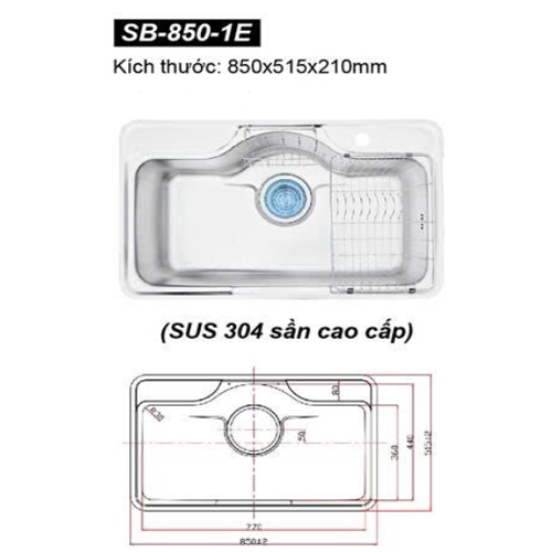 Chậu rửa bát Hàn Quốc Sobisung SB-850-1E
